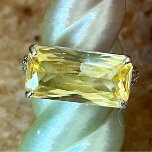 Radiant Yellow Gemstone Silver Ring